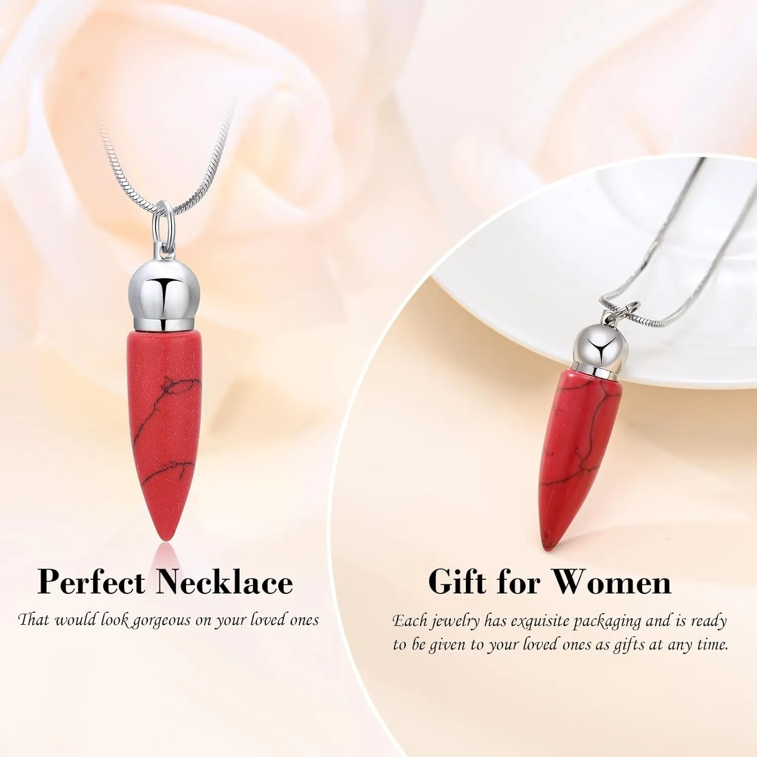 Bullet American Flag Teardrop Urn Necklaces for Man/Women Bullet Cremation Jewelry for Ashes, Stainless Steel Cremation Urns Memorial Keepsake Ashes Holder for Pets Dogs Cats