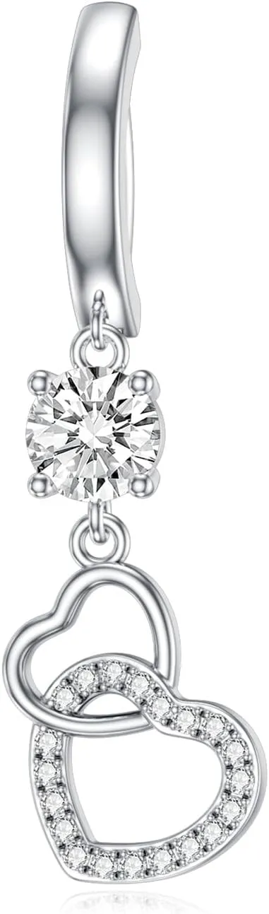Butterfly Cross Shark Belly Button Ring 925 Sterling Silver Clicker Belly Rings Dangle Navel Ring Hypoallergenic Navel Piercing Belly Piercing Jewelry Gifts for Women