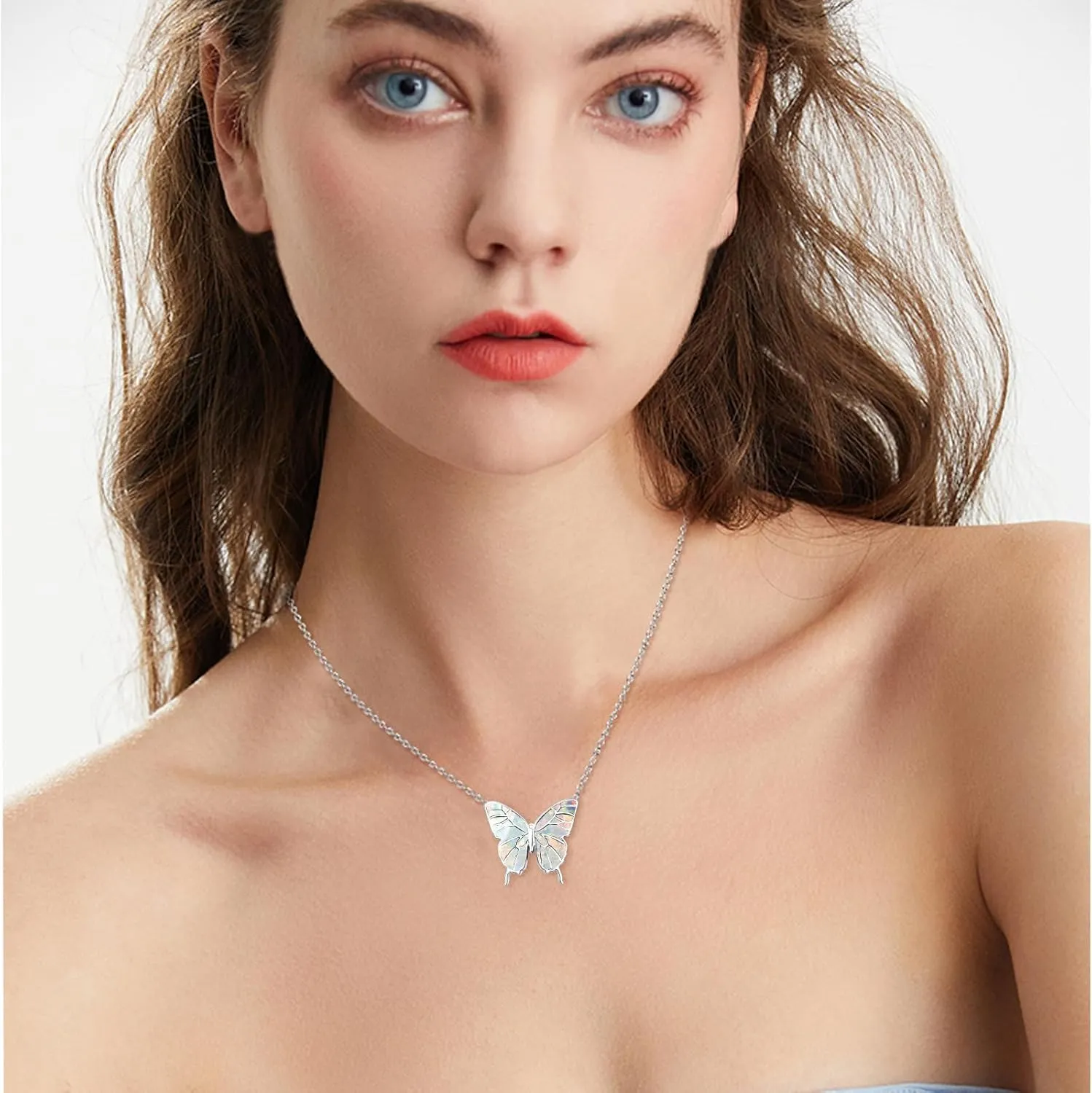 Butterfly Necklace for Women 925 Sterling Silver Butterfly Pendant Necklace Butterfly Gift for Women