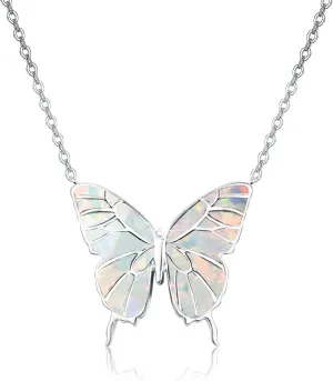 Butterfly Necklace for Women 925 Sterling Silver Butterfly Pendant Necklace Butterfly Gift for Women