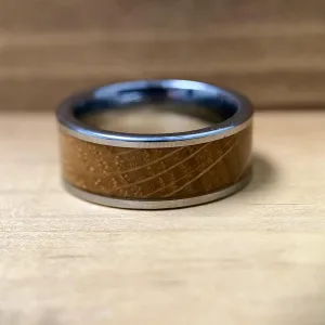 BW James Jewelers "The Louisville 8mm Whiskey Barrel Tungsten Wedding Band With Kentucky Straight Bourbon-Wooden Rings, Promise Ring For Men Wedding Band With Customized Box Sizes 7-16