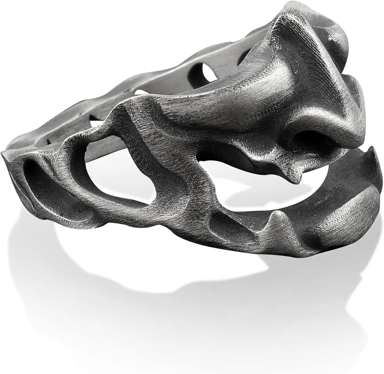 BySilverStone Jewelry - Demon Samurai Silver Minimalist Ring, Oni Mask Ring, 925 Sterling Silver Fantasy Ring, Best Friend Ring, Gothic Ring, Remembrance Gift