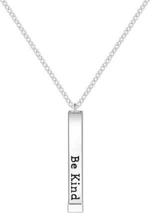 CANDYFANCY Be Kind Of A B Necklaces for Women Inspirational Square Round Tubes Pendant with Hidden Message for Best Friends Girls Gift Jewelry
