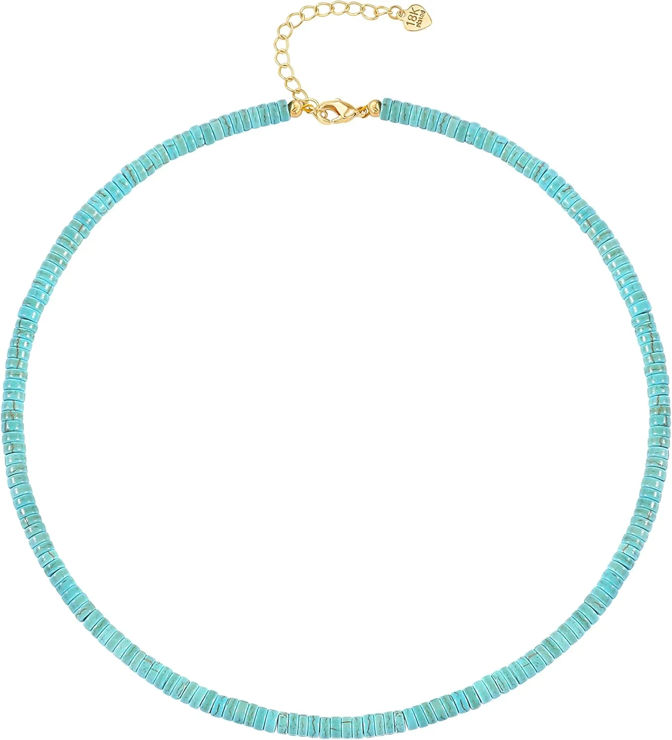 CANEVINKA Bohemian Beaded Choker Necklace 18K Gold Plated Bead Pendant Necklace Vintage Handmade Jewelry for Women