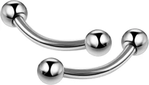 Cartilage Earrings, Titanium Piercing Jewelry 2pcs Eyebrow Tongue Ring 1.2mm Thickness Curved Bar Bent Lever Cone Piercing Jewelry Birthday Gift