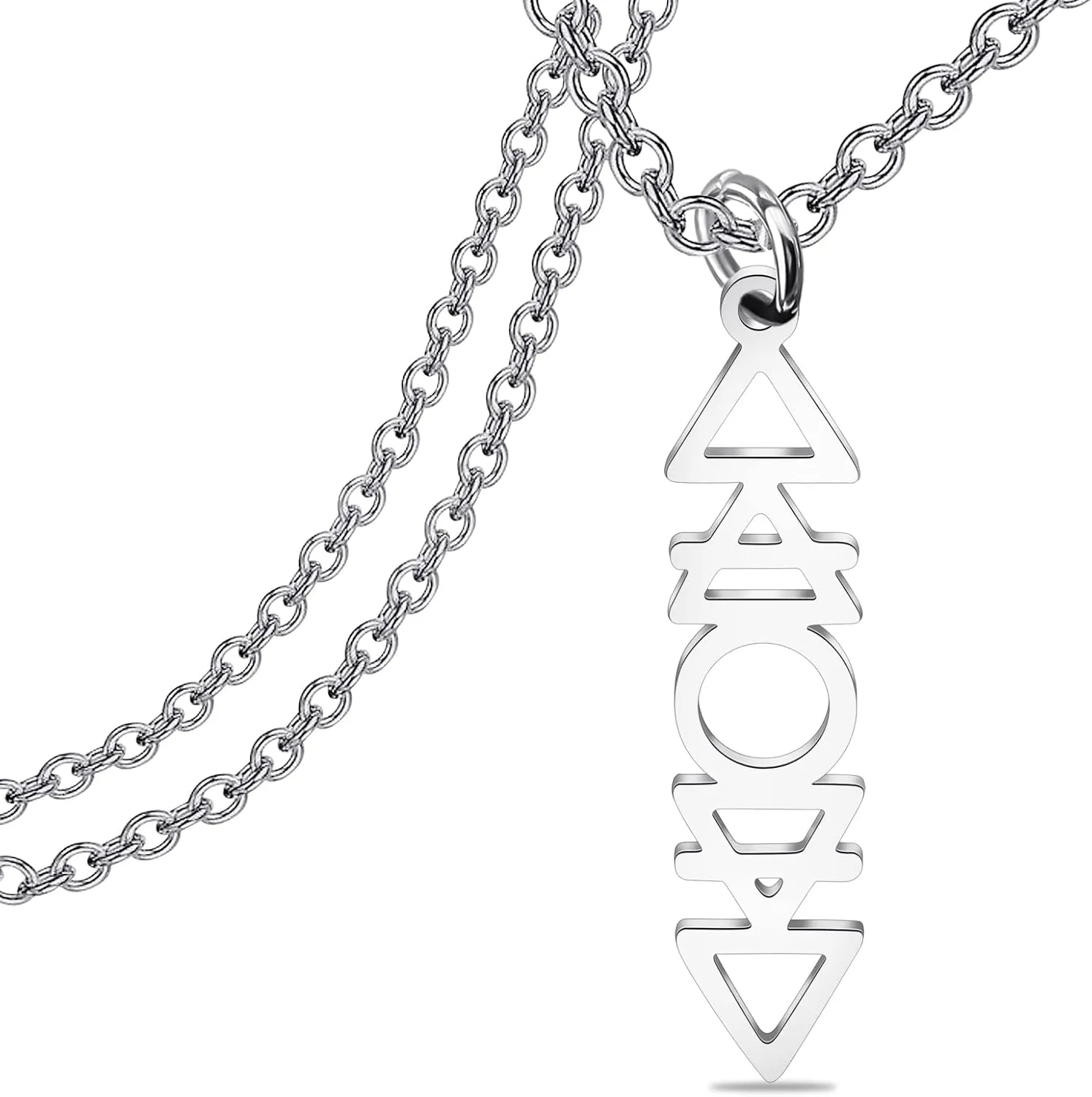 CENWA Element Necklace Four Elements Symbols Planetary Fire Earth Water Air Symbols Alchemical Necklace