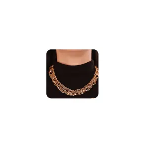 Chargances Chunky Choker Necklace Punk Cuban Link Chain Necklace Layered Adjustable Short Collar for Women (Gold)