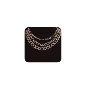 Chargances Punk Cuban Thick Chain Choker Layered Silver Chunky Chain Necklace Fashion 3 Layer Collar for Women Festival Gift Prom (Silver)
