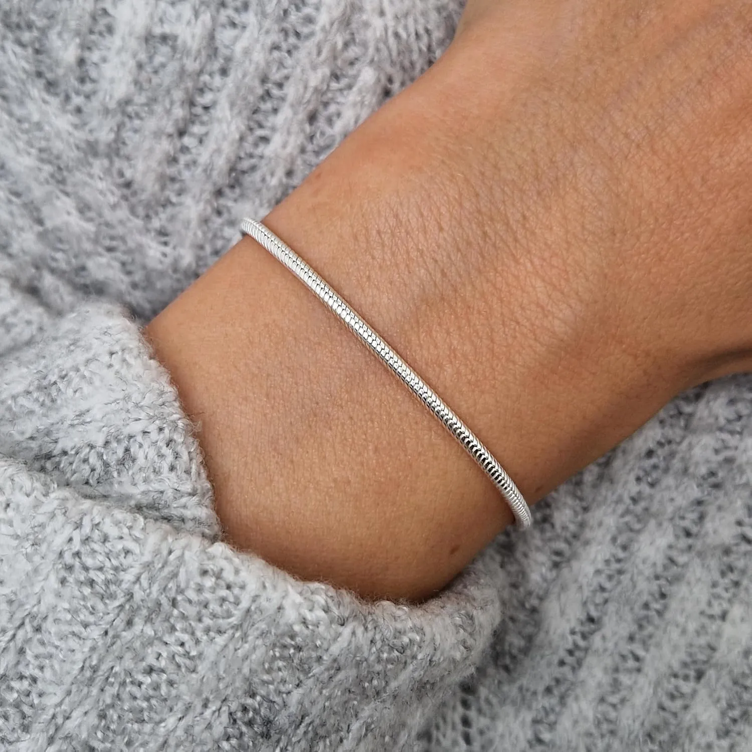 Charm Bracelet 925 Sterling Silver Bracelets for Women 2mm Dainty Snake Chain Bracelet Jewelry Gifts for Her