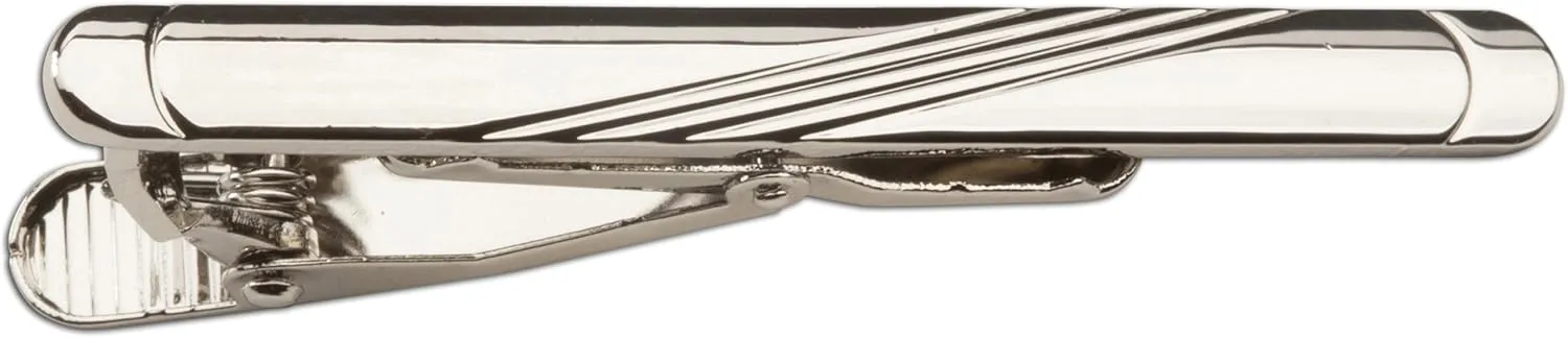 Cherished Moments Men or Boys Classic Tie Bar Clip (Silver Tone)