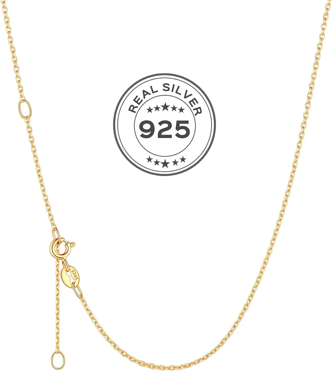 ChicSilver 1.1mm/ 1.5mm 925 Sterling Silver Chains for Women Dainty Thin Silver Necklace Chain for Women - 16/18/20/22/24 Inch (with Gift Box)