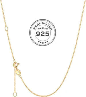 ChicSilver 1.1mm/ 1.5mm 925 Sterling Silver Chains for Women Dainty Thin Silver Necklace Chain for Women - 16/18/20/22/24 Inch (with Gift Box)