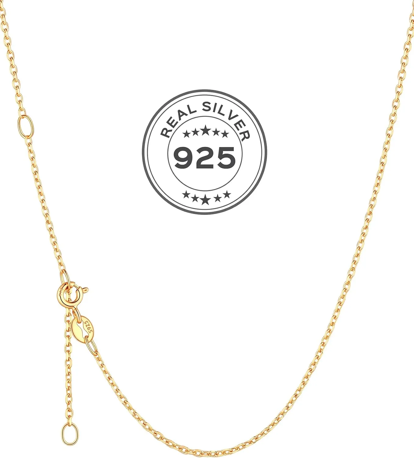 ChicSilver 1.1mm/ 1.5mm 925 Sterling Silver Chains for Women Dainty Thin Silver Necklace Chain for Women - 16/18/20/22/24 Inch (with Gift Box)