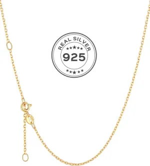 ChicSilver 1.1mm/ 1.5mm 925 Sterling Silver Chains for Women Dainty Thin Silver Necklace Chain for Women - 16/18/20/22/24 Inch (with Gift Box)