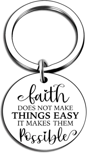 Christian Keychain Catholic Gifts for Men and Women - Bible Accessories, Religious Baptism and Spiritual Gifts - Faith Keyrings Pendant With Bible Verse