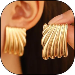 Chunky Gold Drop Earrings Geometric Rectangle Statement Earrings Minimalist Titanium Steel Stud Earrings Trendy Prom Jewelry Accessories for Women