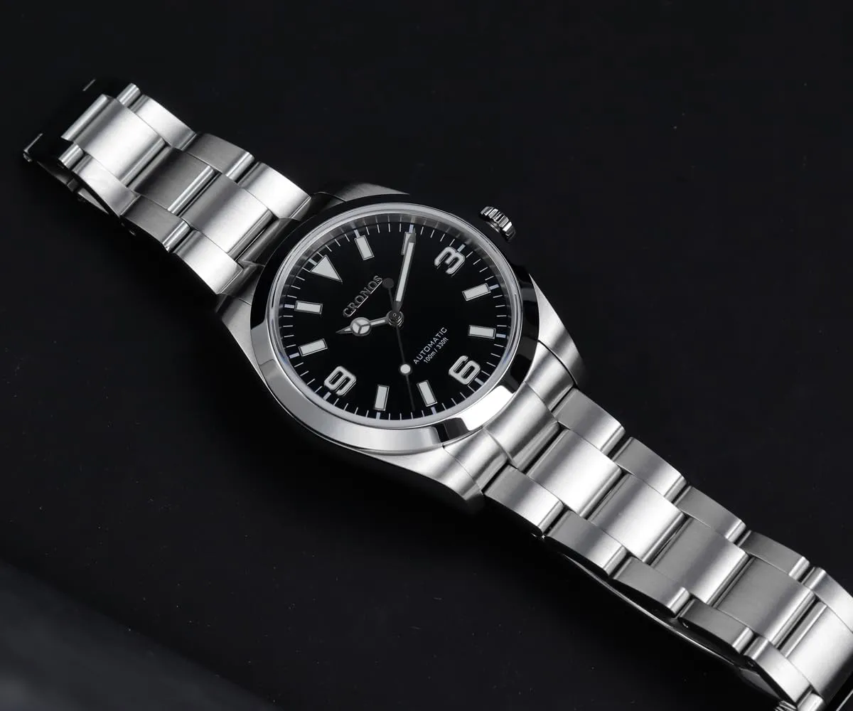 Classic 39mm Mechanical Steel Diver Men Watch NH35 Automatic Sapphire Black Watches