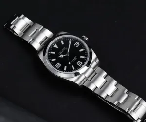 Classic 39mm Mechanical Steel Diver Men Watch NH35 Automatic Sapphire Black Watches