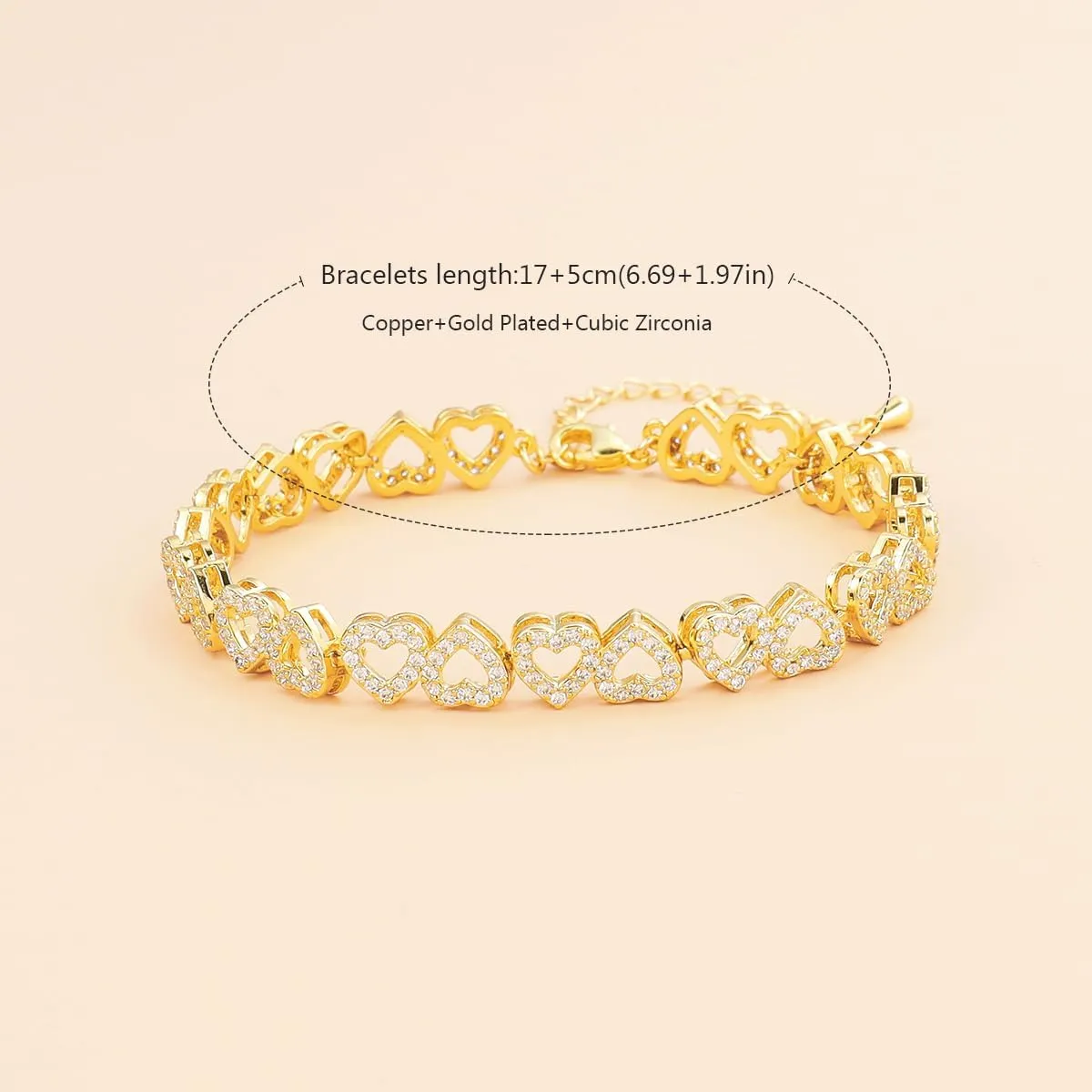 Classic Fashion Tennis Bracelet for Women, White Gold Plated Marquise Teardrop Cubic Zirconia Bridal Wedding Bracelet for Party Prom