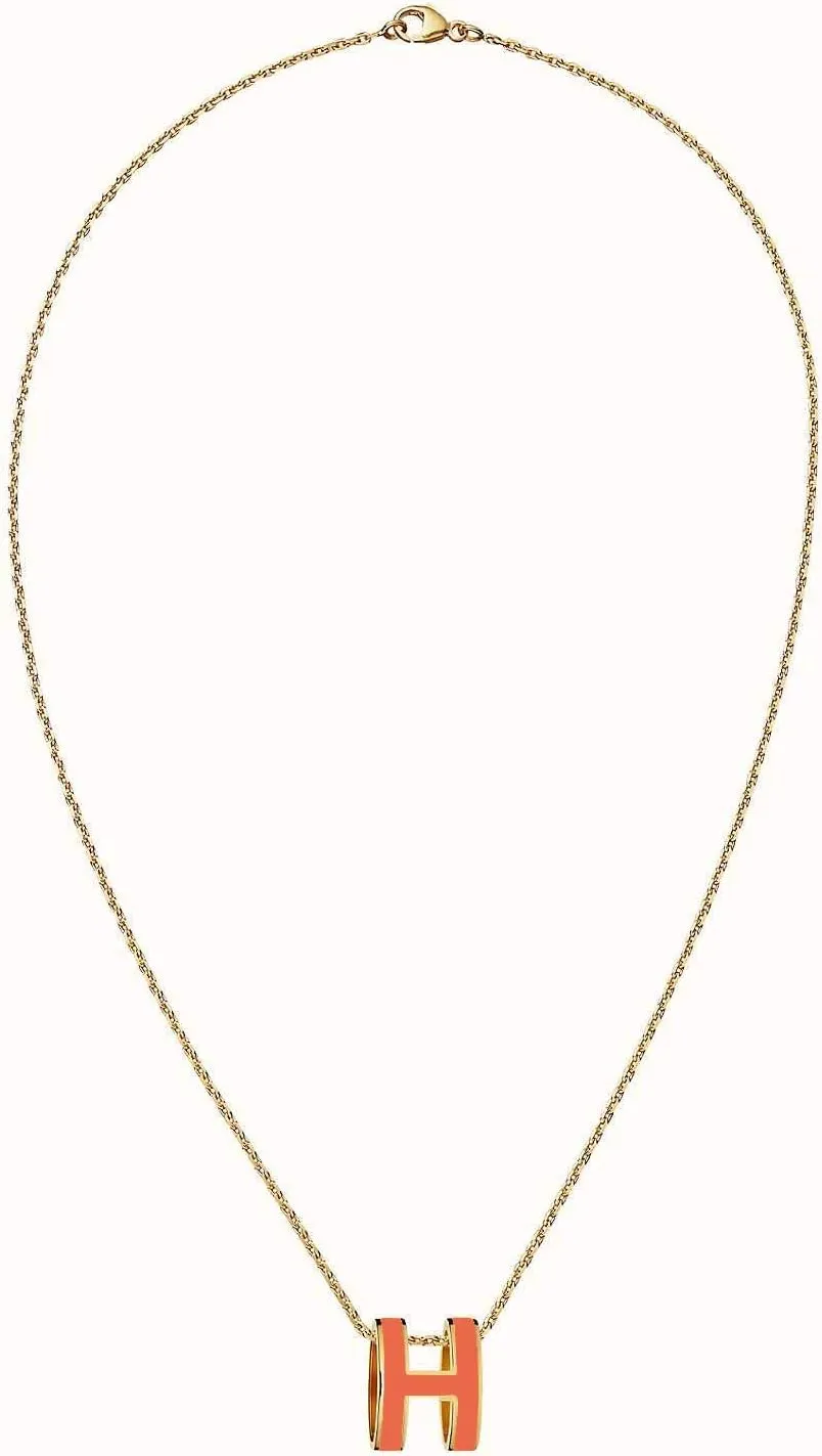 Classic Letter Design 18K Gold Plated Womens Necklace Colorful Color Optional Women's Pendant