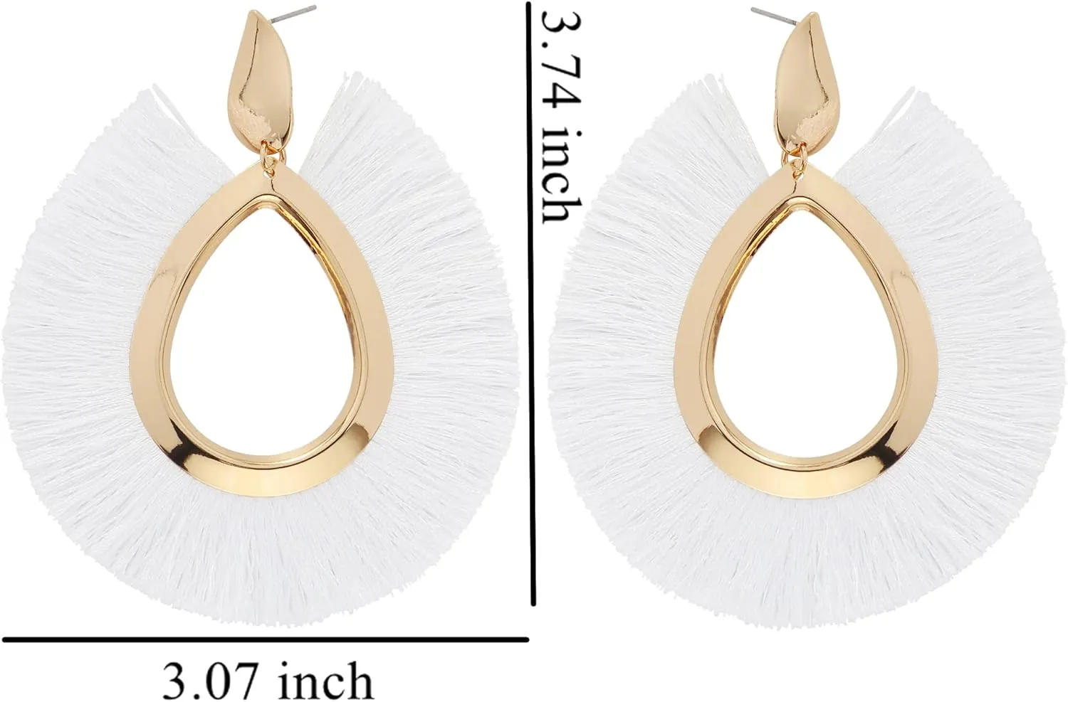 COIRIS Tassel Hoop Earring, Bohemian Statement Thread Dangle Earrings, Silky Thread Tassel Strand Fringe Statement Hoop Earrings for Women Girls Daily Wear Fashion Jewelry