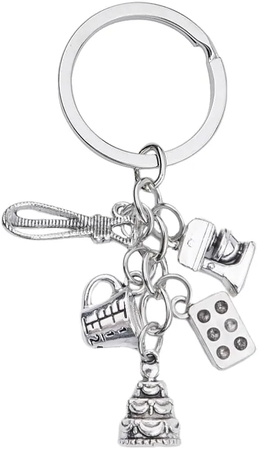 Cooking Accessories Keychain for Mom Grandma Chef Ornament for Wife Girlfriend Kitchen Gift for Daughter Son Bakers Birthday Christmas Gifts for Sister Cookers Cooking Gifts for Baking Lover