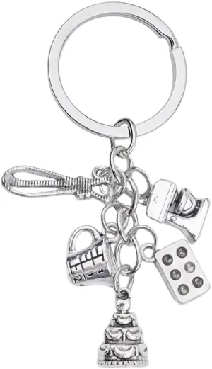 Cooking Accessories Keychain for Mom Grandma Chef Ornament for Wife Girlfriend Kitchen Gift for Daughter Son Bakers Birthday Christmas Gifts for Sister Cookers Cooking Gifts for Baking Lover