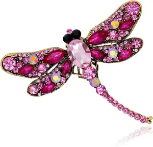 Created Rhinestone Crystal Brooch, Pretty Dragonfly Fashion Pin Gift for Women Girls