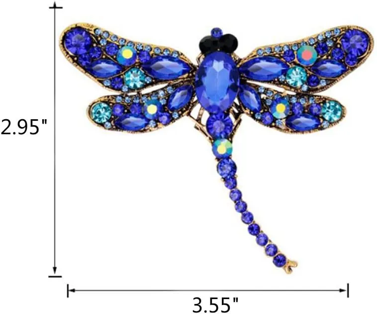 Created Rhinestone Crystal Brooch, Pretty Dragonfly Fashion Pin Gift for Women Girls