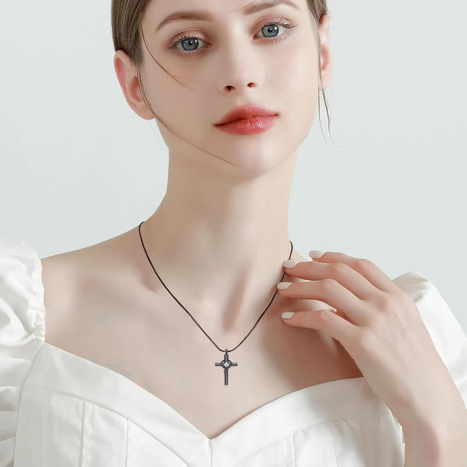 Cremation Jewelry for Ashes Pendant - Cross Necklace for Women Men Birthstone Necklaces for Teen Girls Gifts for Valentine's Day Birthday or Anniversary