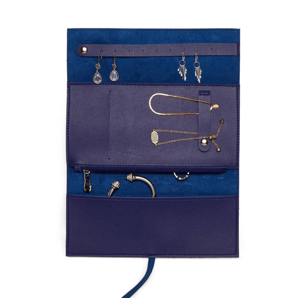 Croft Avenue Luna Travel Jewelry Roll: Navy-3046