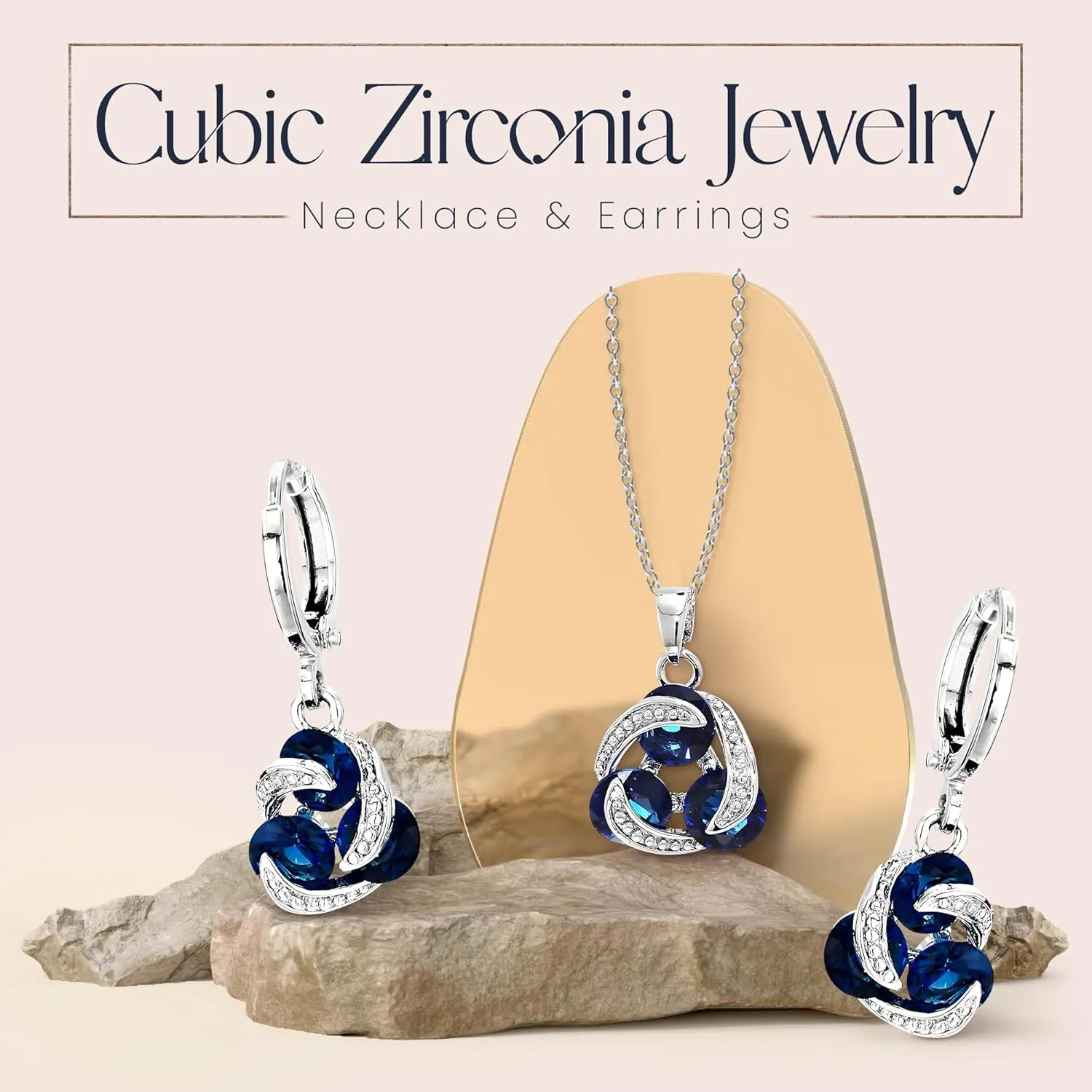 Crystalline Azuria Jewelry Sets For Women Wedding Bridal Jewelry Set With Necklace And Earring For Bride Cubic Zirconia Bridesmaid Jewelry