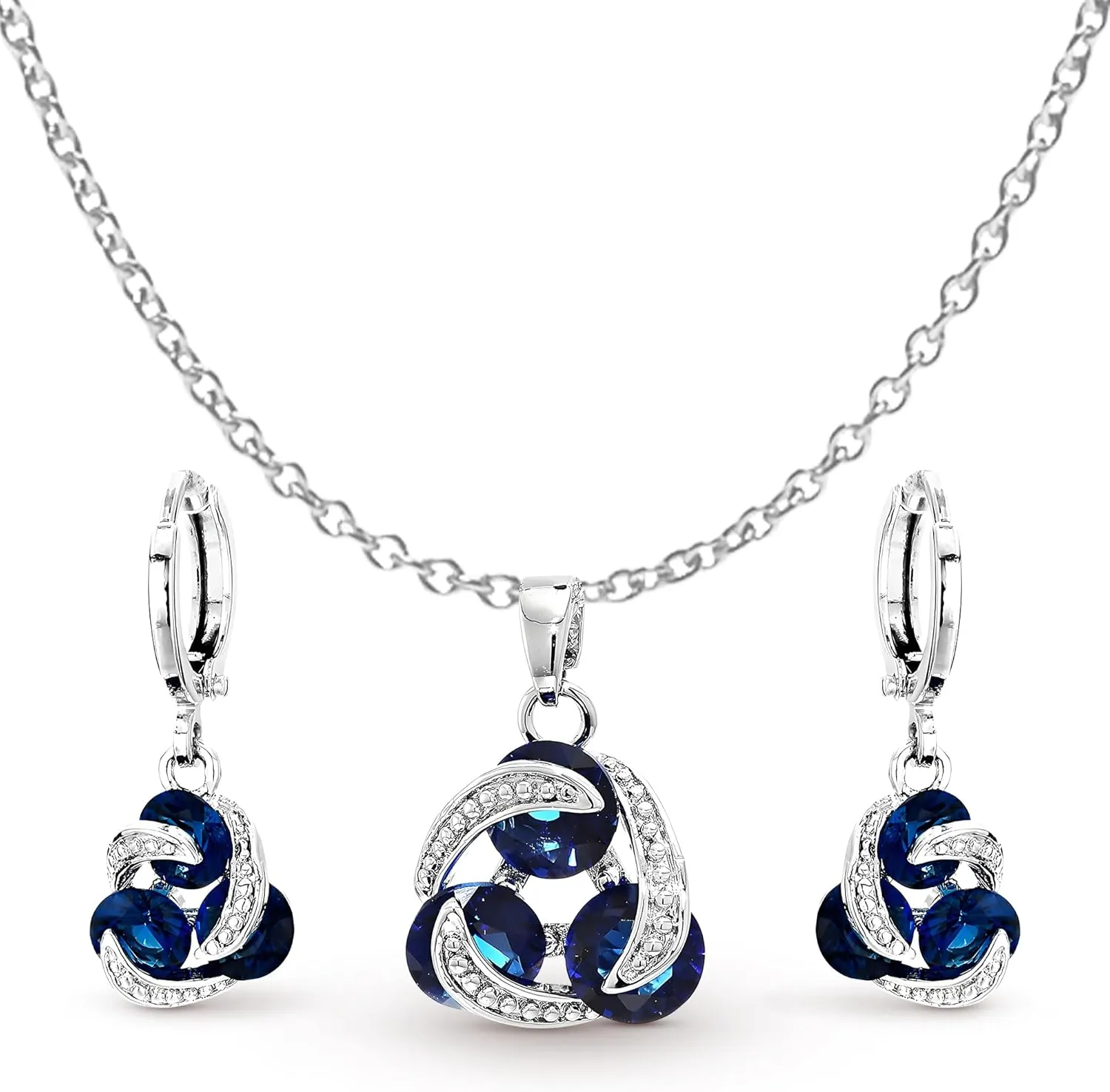 Crystalline Azuria Jewelry Sets For Women Wedding Bridal Jewelry Set With Necklace And Earring For Bride Cubic Zirconia Bridesmaid Jewelry