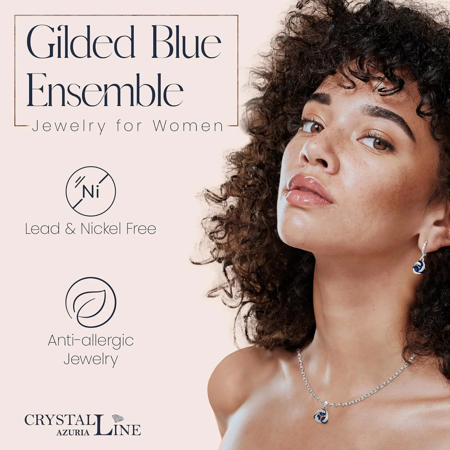 Crystalline Azuria Jewelry Sets For Women Wedding Bridal Jewelry Set With Necklace And Earring For Bride Cubic Zirconia Bridesmaid Jewelry
