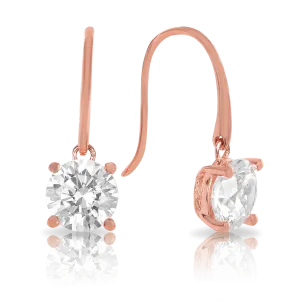 Cubic Zirconia Drop Earrings in 9ct Rose Gold