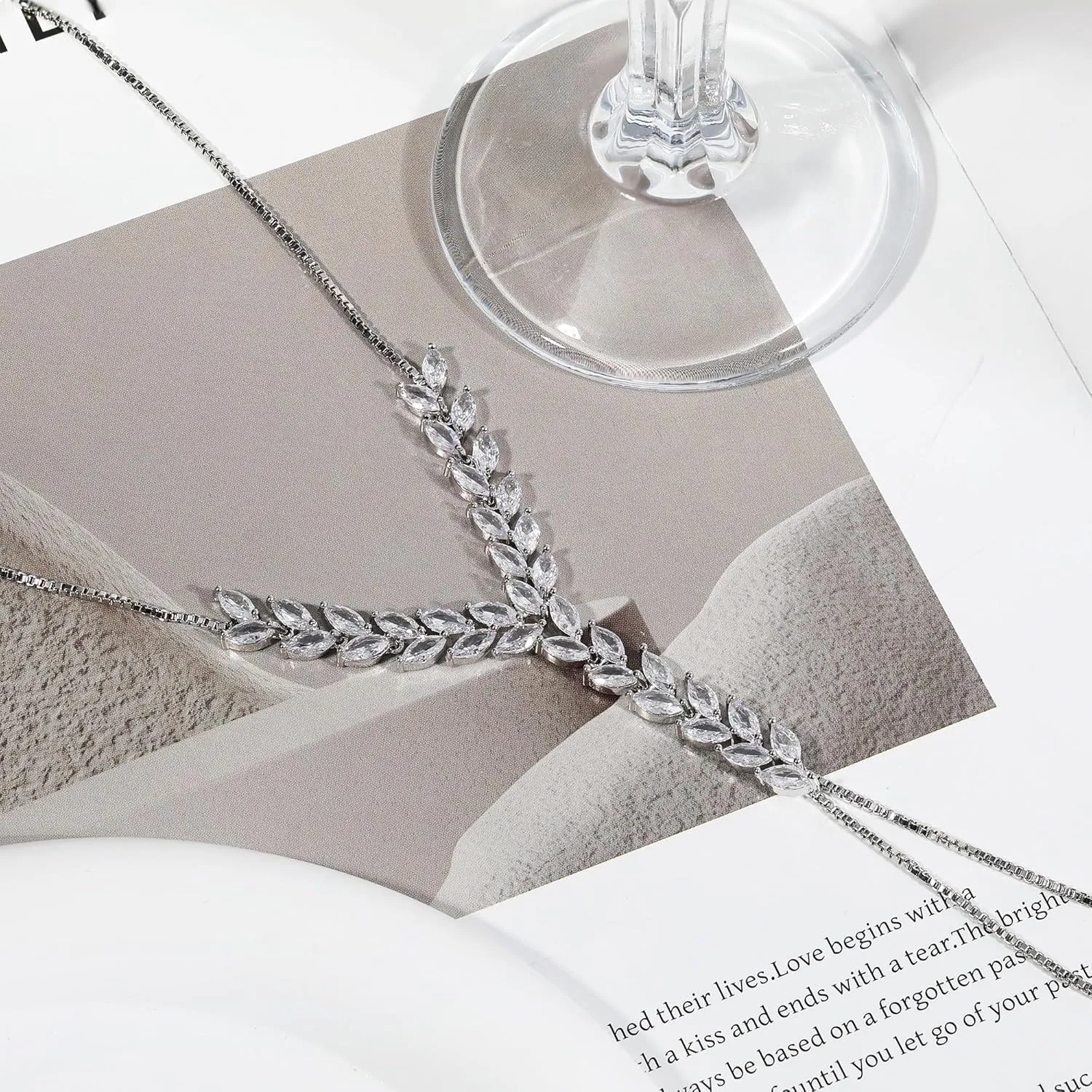 Cubic Zirconia Statement Ring Bracelet for Women,Adjustable Bohemian Slave Bracelet Hand Chain Ring Jewelry for Women