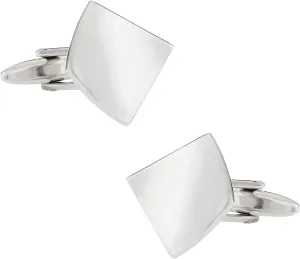 Cuff-Daddy Artistic Design Silver Tone Curled Cufflinks with Presentation Box