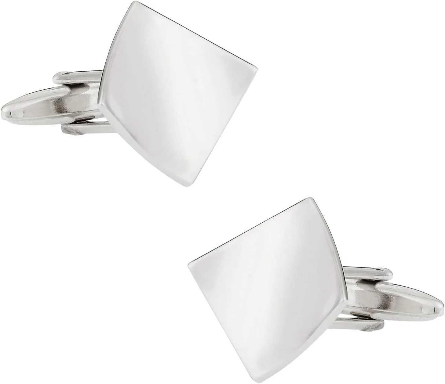 Cuff-Daddy Artistic Design Silver Tone Curled Cufflinks with Presentation Box