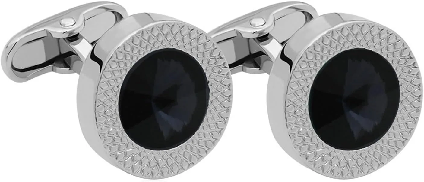 Cuff Links Groom, Vintage Cuff Link Round Cubic Zirconia Mens Cufflinks Alloy for Wedding Business