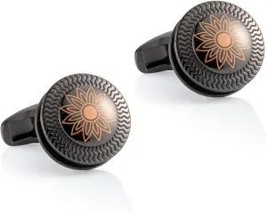 Cufflinks Men Shirt, Mens Jewel Cufflinks Round with Geometric Pattern Men Cufflinks P