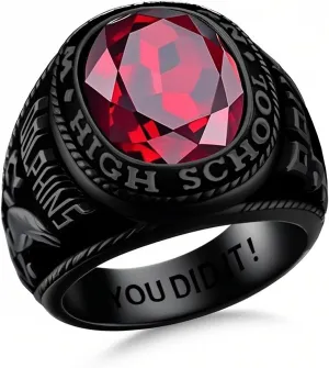 Customizable Class Rings for Men Women 925 Sterling Silver High School University Graduation Ring 2025 2026 Personalized College Graduation Gift