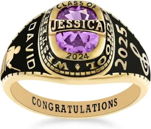 Customizable Class Rings for Women Men 925 Sterling Silver High School University Graduation Ring 2025 2026 Personalized College Graduation Gift