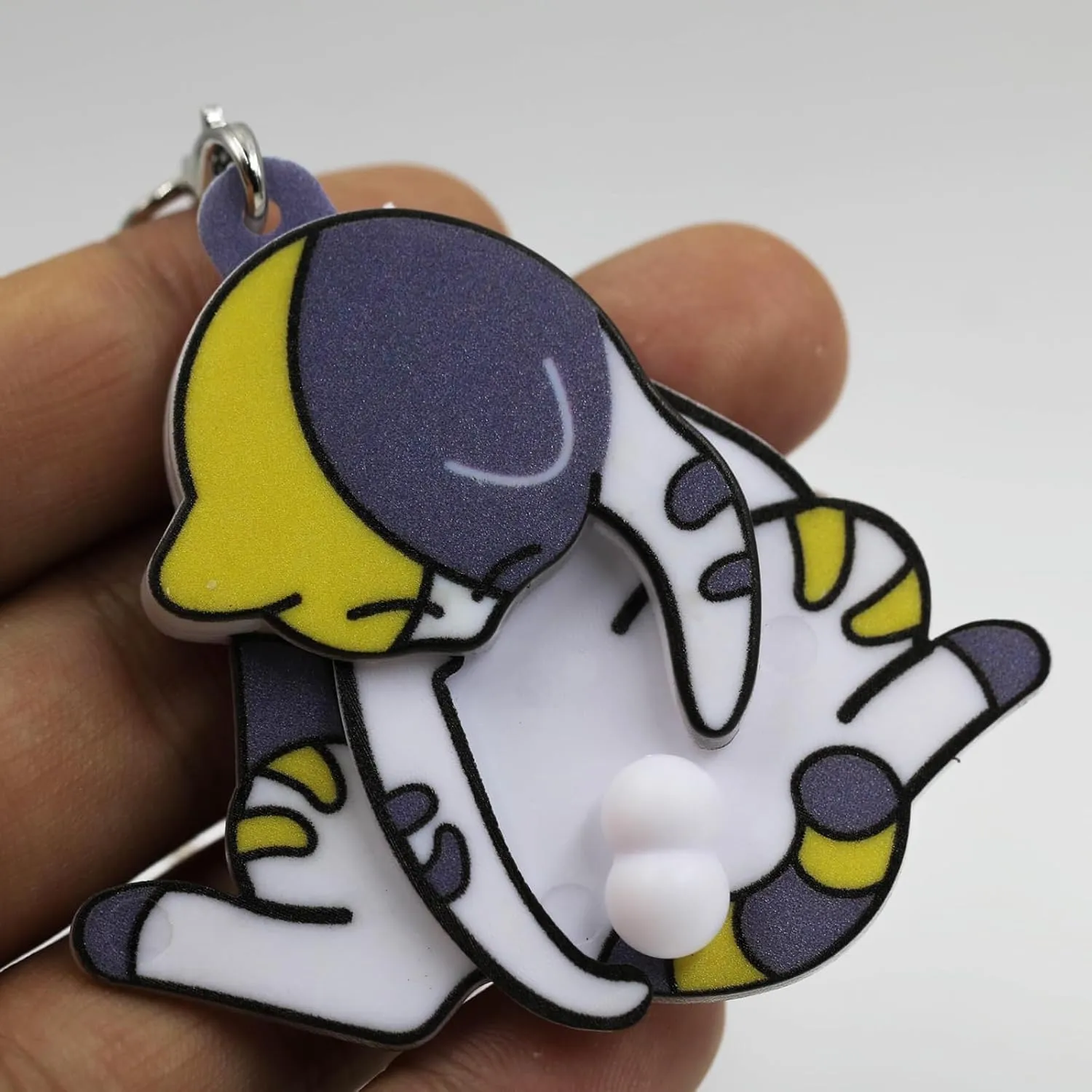 Cute Cat Keychain for Cat Lovers - Funny Kitty Meme Key Ring Chains for Girlfriend Birthday/Christmas/Easter Gifts