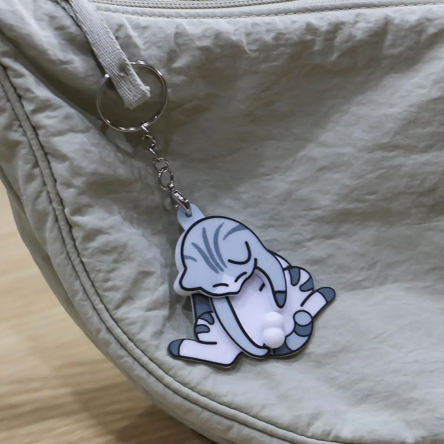 Cute Cat Keychain for Cat Lovers - Funny Kitty Meme Key Ring Chains for Girlfriend Birthday/Christmas/Easter Gifts