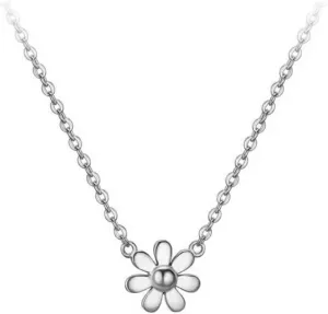 Cute Daisy Flower Pendant Necklace for Women Girls 925 Sterling Silver Dainty Small Cherry Blossom Link Charm Choker Chain Adjustable Necklaces Delicate Mothers Day Birthday Jewelry Gift Box 18 inch