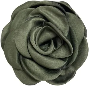 Dainty Satin Rose Flower Large Brooch Lapel Pins Handmade Fabric Flower Brooches Pin Classic for Wedding Party Dance Banquet for Women Men Dress Suit Clothes Accessories Jewelry Gifts 100mm