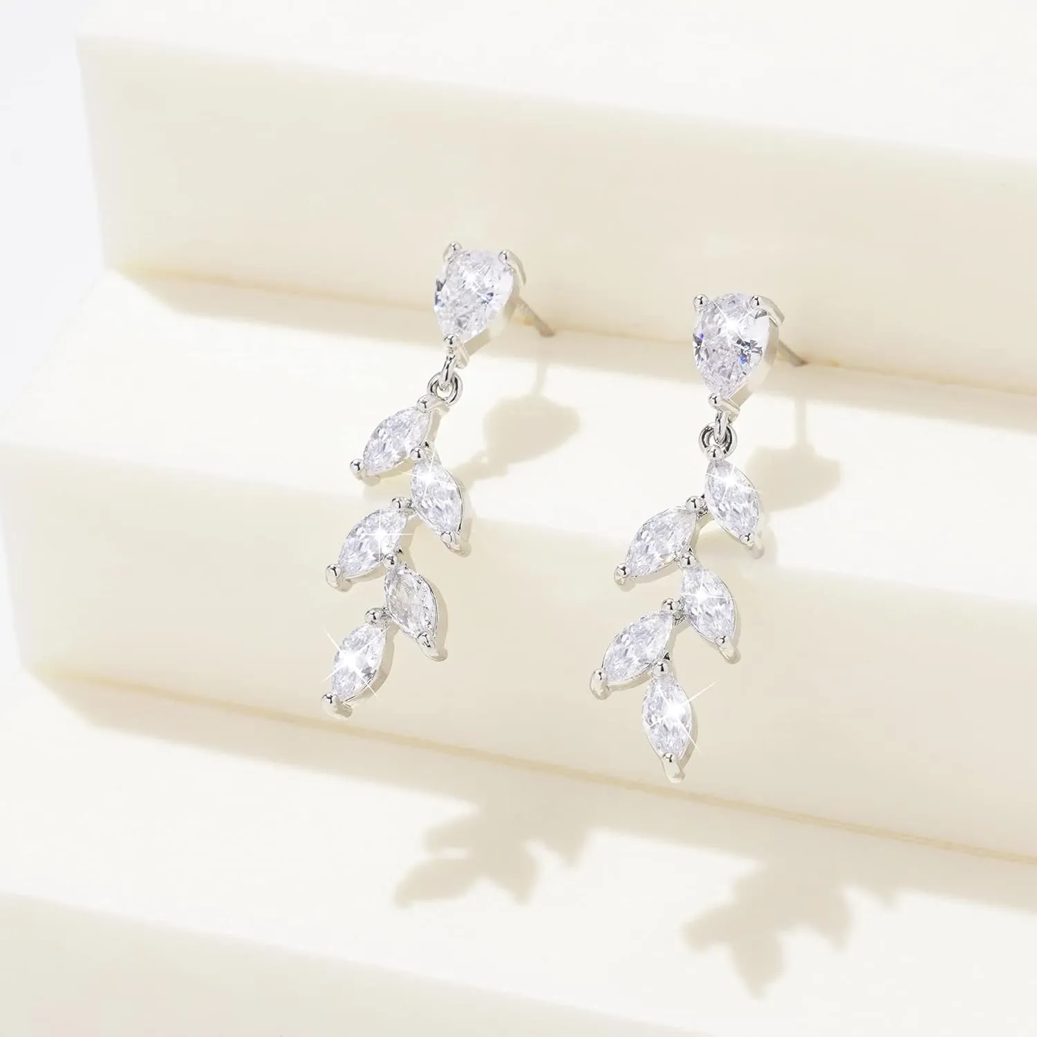 DHQH Bridesmaid Necklace Earrings Set Gifts I Couldn't Say I DO Without You Cubic Zirconia Leaf Pendant Necklace Bridesmaid Proposal Gift Set of 4 6