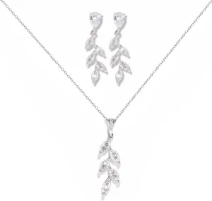 DHQH Bridesmaid Necklace Earrings Set Gifts I Couldn't Say I DO Without You Cubic Zirconia Leaf Pendant Necklace Bridesmaid Proposal Gift Set of 4 6