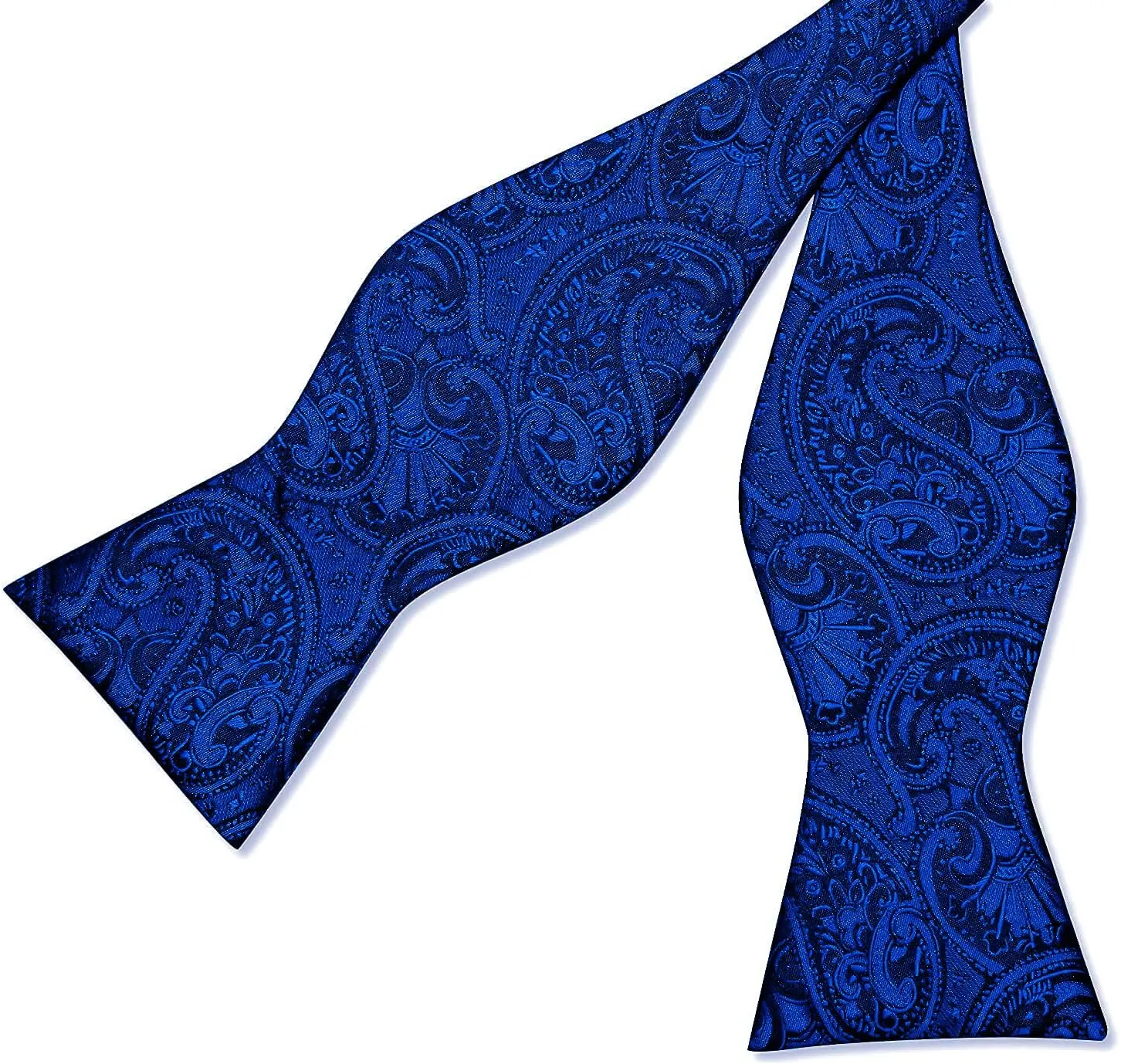 DiBanGu Paisley Bow Ties for Men Silk Self Tied Bowtie and Pocket Square Cufflinks with Lapel Pin for Wedding Party