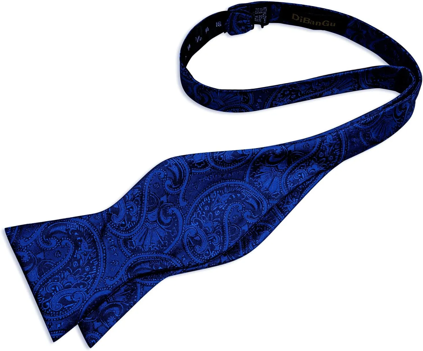DiBanGu Paisley Bow Ties for Men Silk Self Tied Bowtie and Pocket Square Cufflinks with Lapel Pin for Wedding Party
